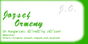 jozsef ormeny business card